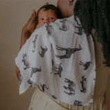 Safari Print Baby Muslin Swaddle (120x120cm)